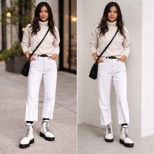 Dr. Martens 1460 White Leather Lace-Up Boots